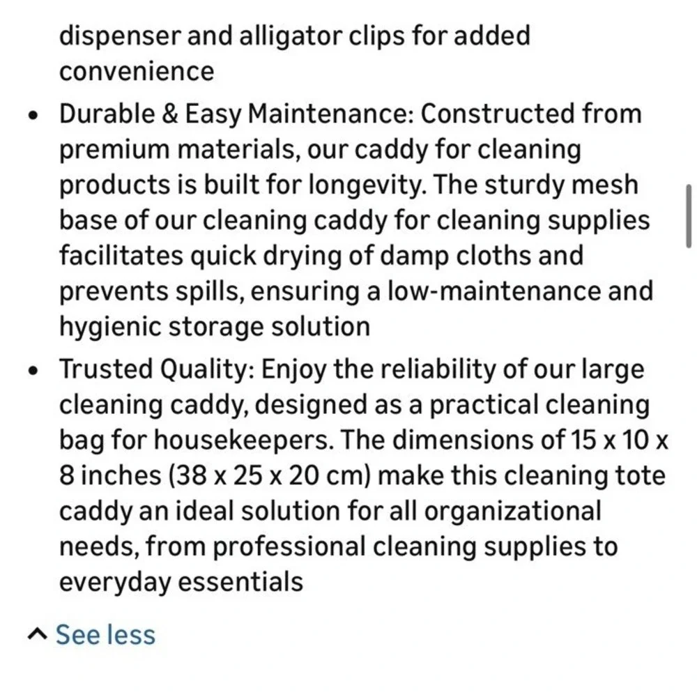 FifthStart Large Cleaning Supplies Organizer Tote & Caddy, Black Nylon